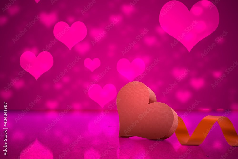 Heart with a colored background