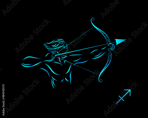 The astrological sign of the zodiac is Sagittarius.Horoscope.Vector illustration.