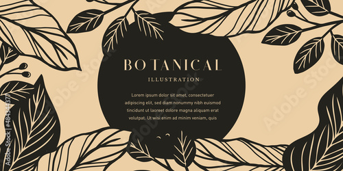 Black Botanical Background