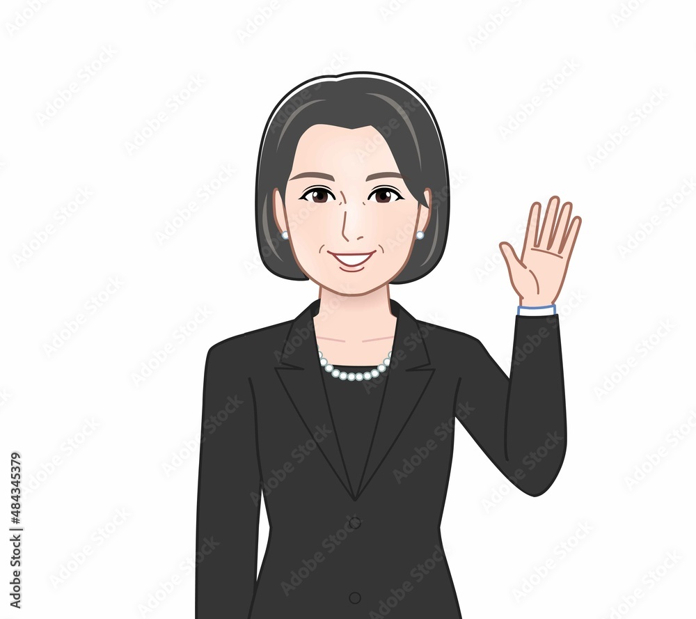 喪服を着た中年女性 喪服を着た中年女性