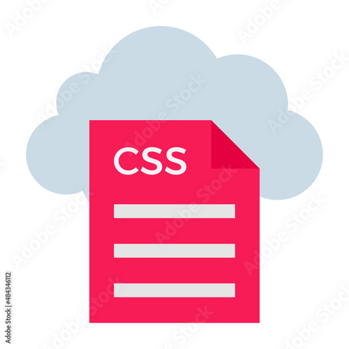 Flat color icon for css file.