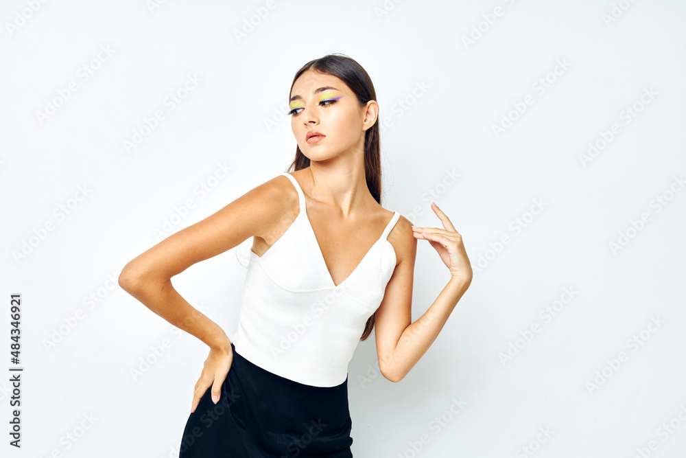 portrait pretty woman attractive look fashion posing studio model unaltered portrait pretty woman attractive look fashion posing studio model unaltered