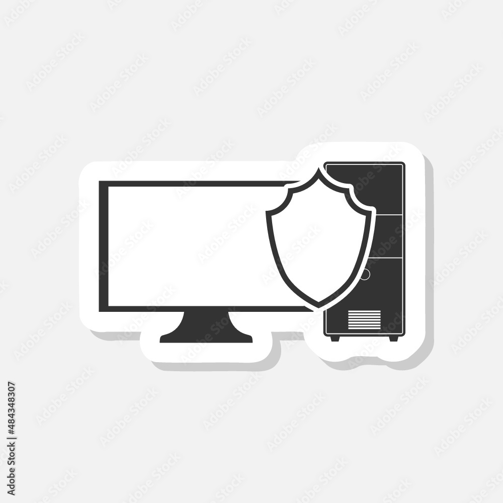 Computer security privacy protection sticker isolated on white background Computer security privacy protection sticker isolated on white background