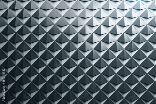 Abstract gray triangular background. Technology and geometry concept. 3D Rendering.