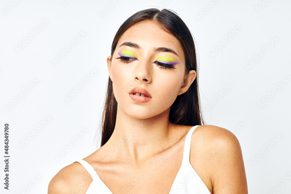 young woman attractive look fashion posing studio model unaltered young woman attractive look fashion posing studio model unaltered