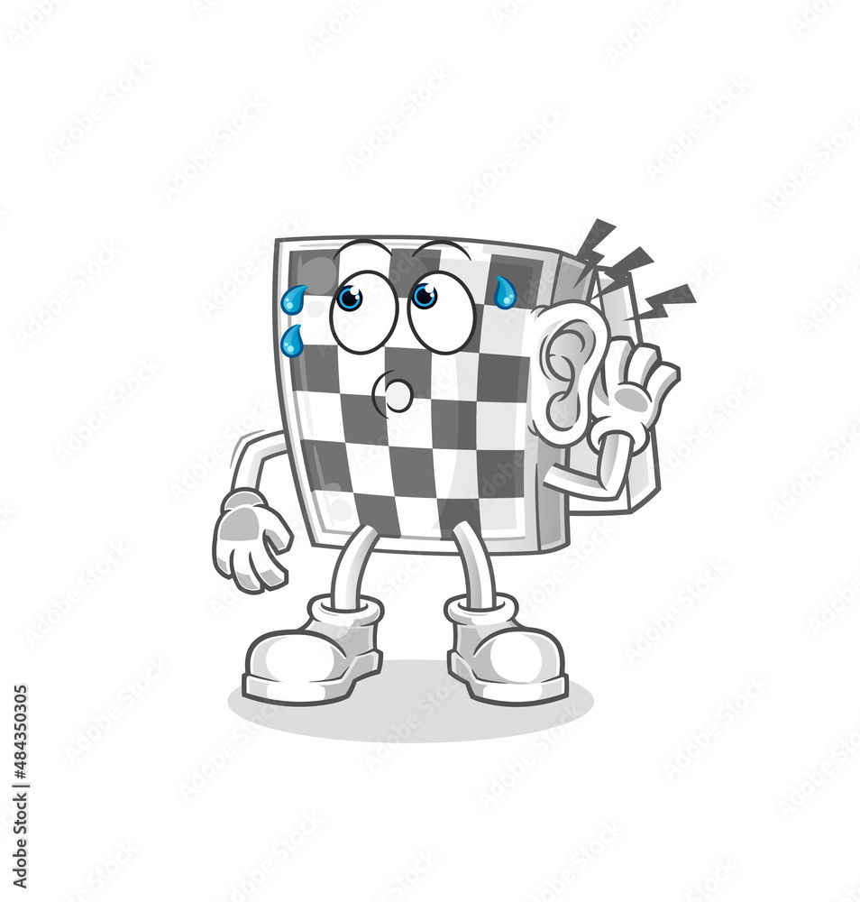 chessboard eavesdropping vector. cartoon character