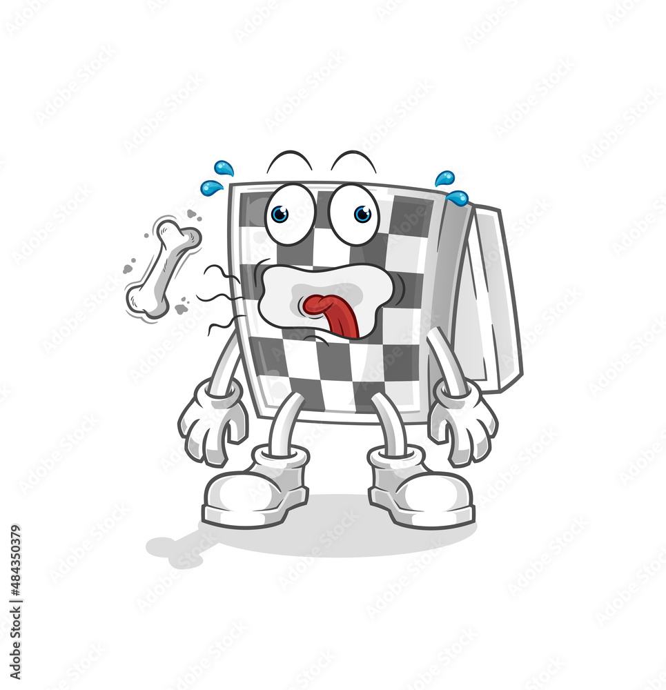 chessboard burp mascot. cartoon vector