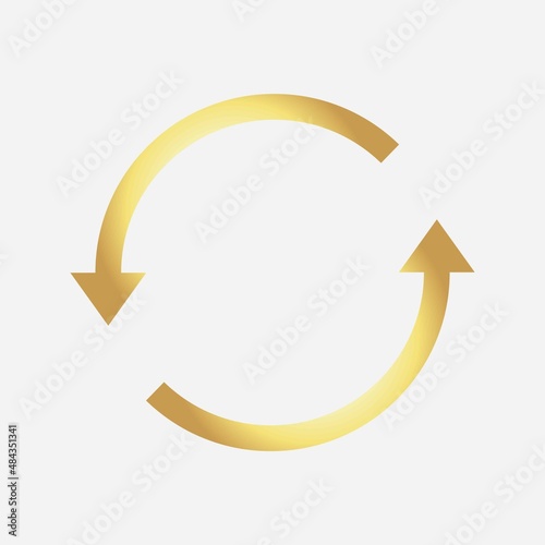 Illustration vector design of golden arrow cycle
