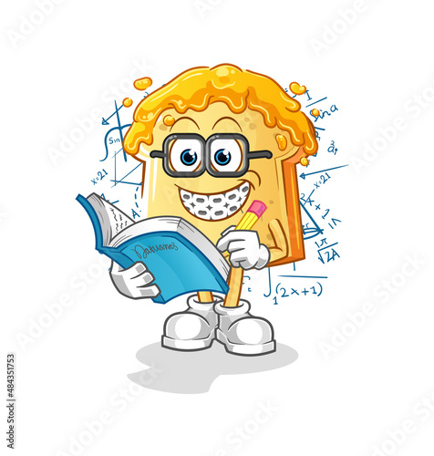 bread with honey geek cartoon. cartoon mascot vector