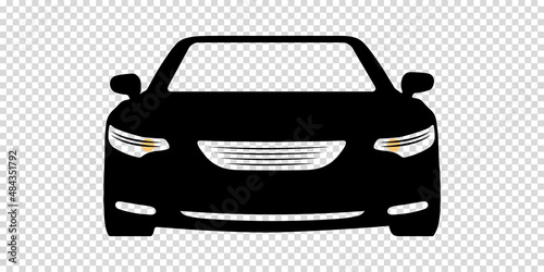 Sports Car Silhouette - Black Flat Vector Illustration Isolated On Transparent Background