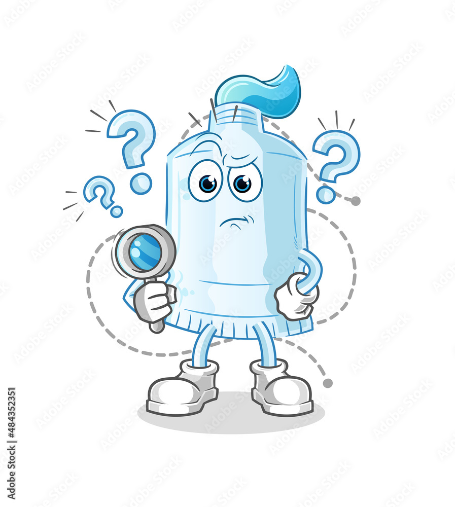 toothpaste searching illustration. character vector toothpaste searching illustration. character vector