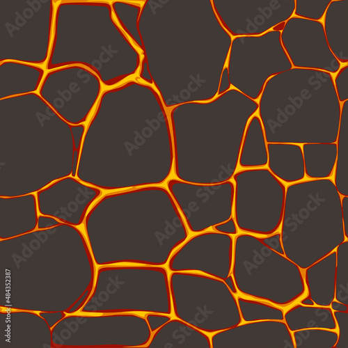 Flat lava or fire texture seamless background for wallpaper.