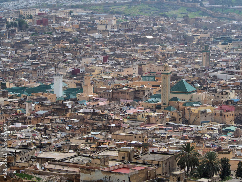 Thousands of houses, view from the top. Medina and Fez.