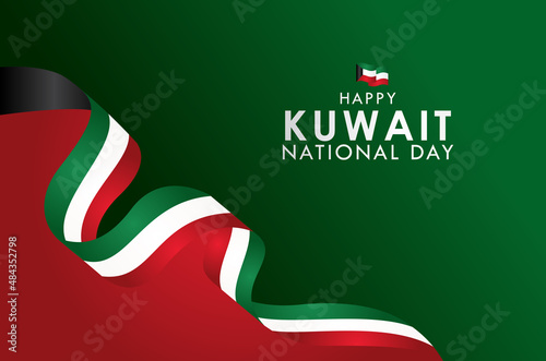 Happy Kuwait National Day Celebration Vector Template Design Illustration