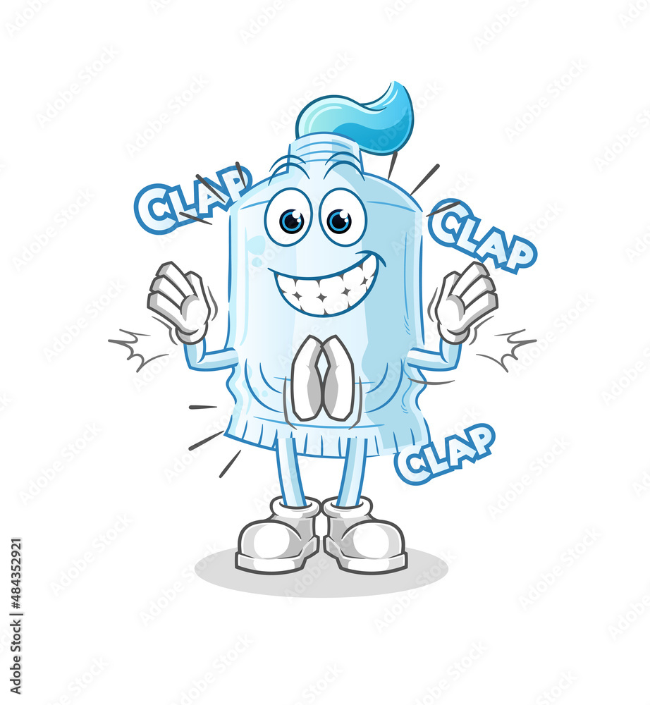 toothpaste applause illustration. character vector