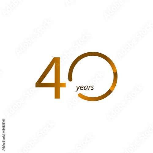 40 Years Anniversary Celebration Vector Template Design Illustration