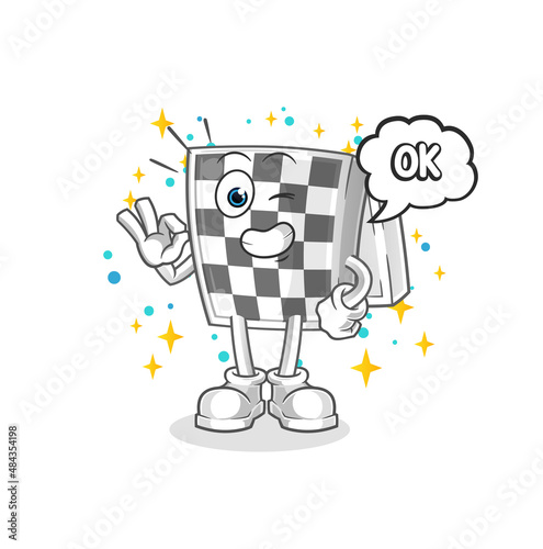 chessboard agree mascot. cartoon vector