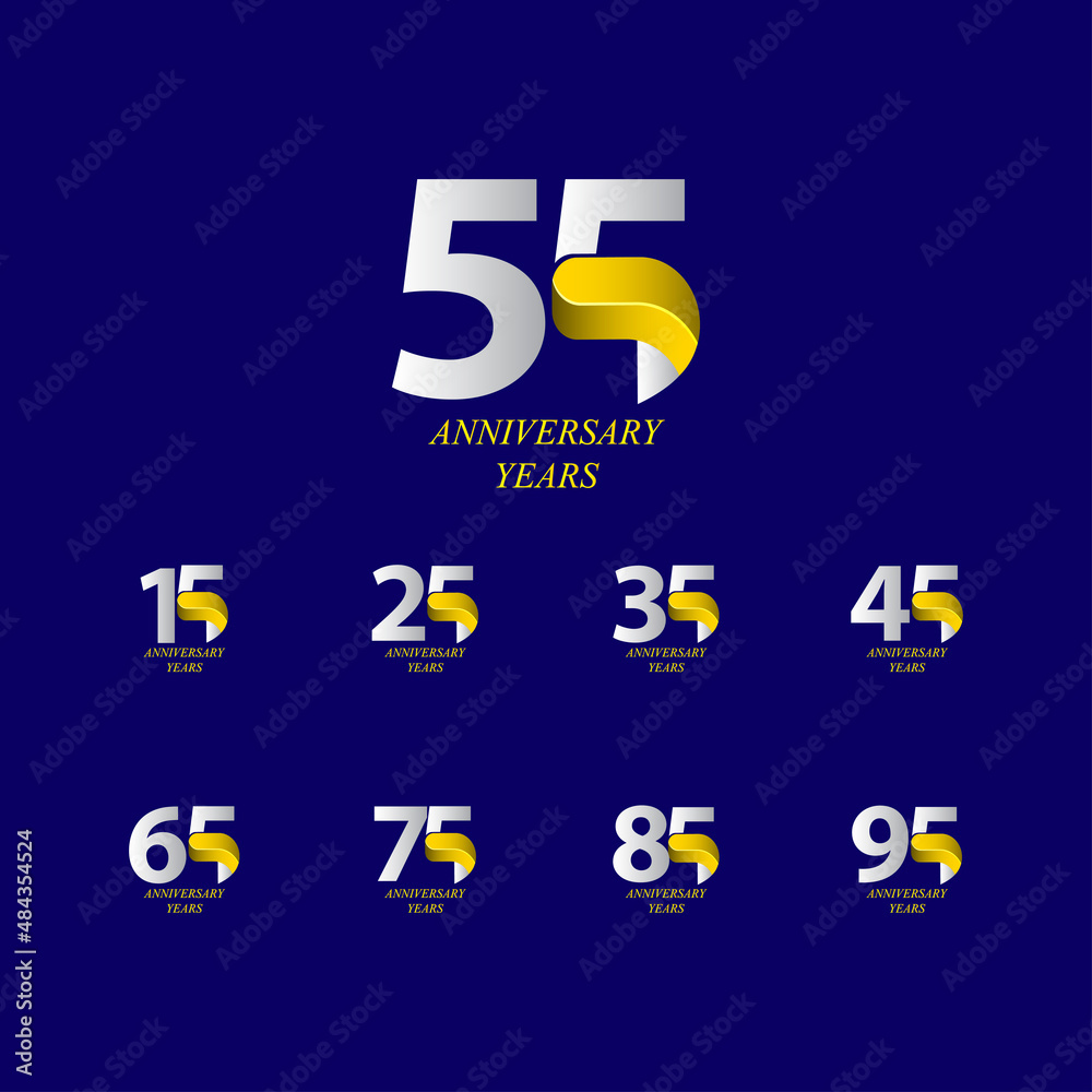 55 Years Anniversary Celebration Vector Template Design Illustration 55 Years Anniversary Celebration Vector Template Design Illustration