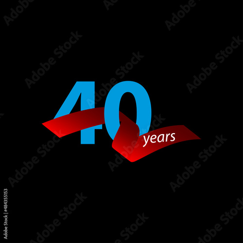 40 Years Anniversary Celebration Vector Template Design Illustration