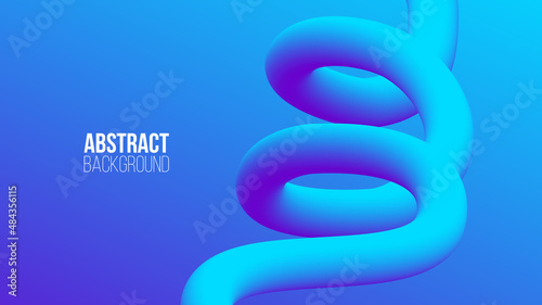 Futuristic background with dynamic 3d spiral shape for your graphic design. Abstract dynamic line. Vector illustration.
