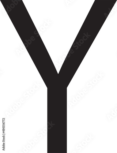 Alphabetical letter Y in printable size US letter 8.5 x 11 in or 612 x 792 pt or 216 x 279 mm