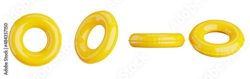 yellow swim ring isolated on white background,clipping path.