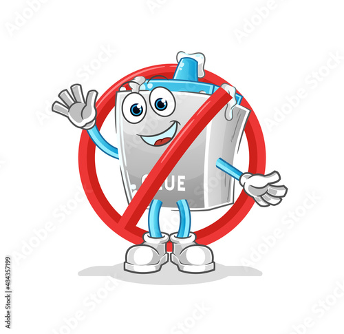 say no to glue mascot. cartoon vector