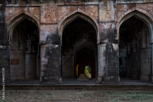 Hathi Mahal also known as Elephant Palace, Mandav. Mandu is an ancient fort city in the central Indian state of Madhya Pradesh. It's also known for its Afghan architectural heritage.