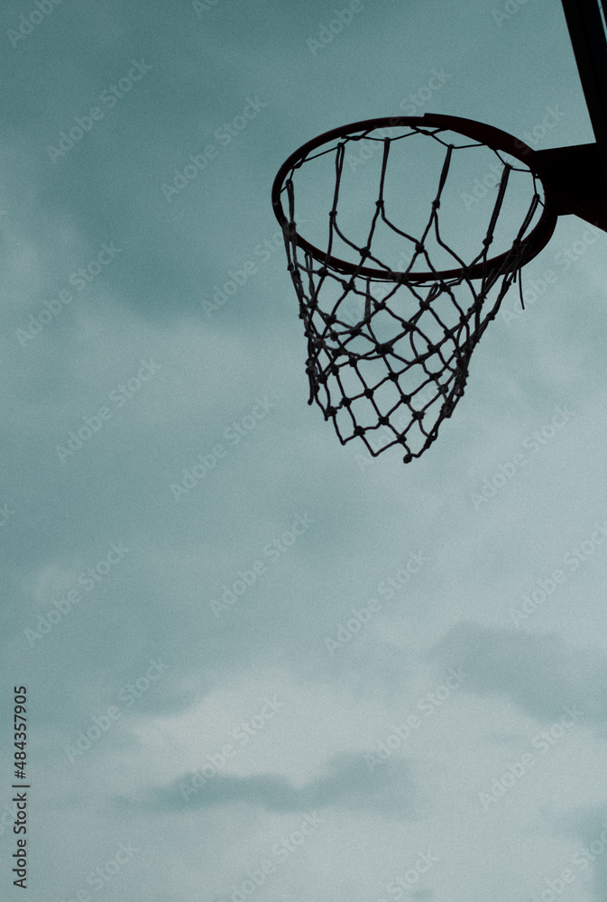 Basketball hoop on the playground