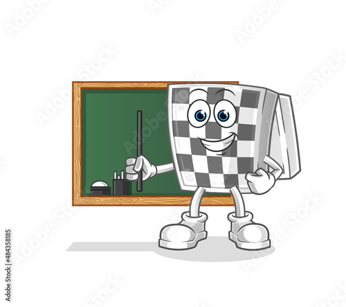chessboard teacher vector. cartoon character