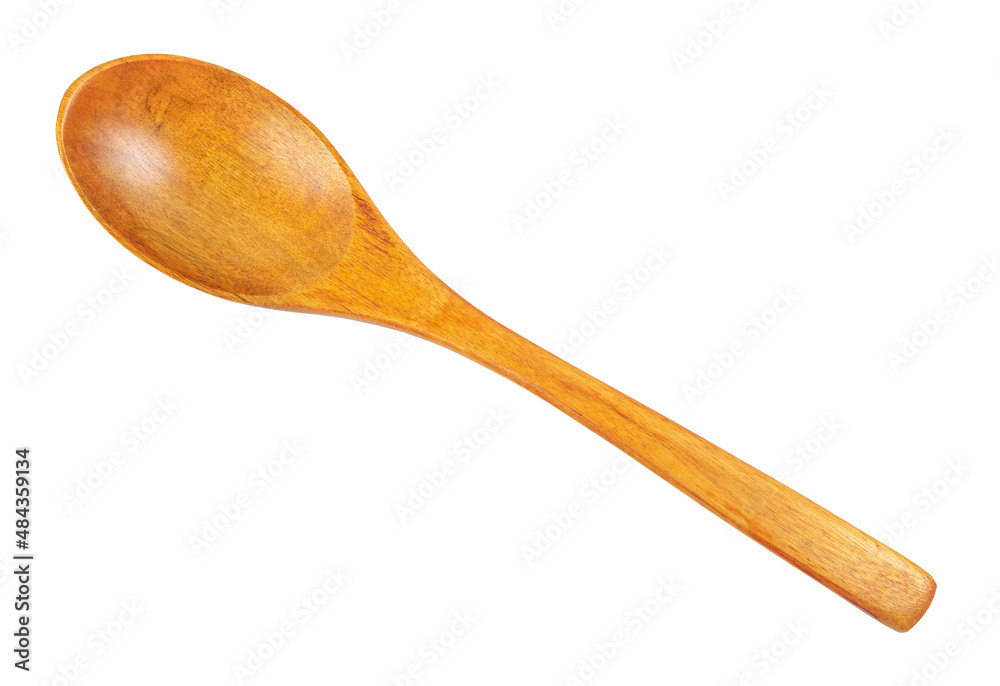 Top view of blank wooden spoon isolated on white background. Top view of blank wooden spoon isolated on white background.