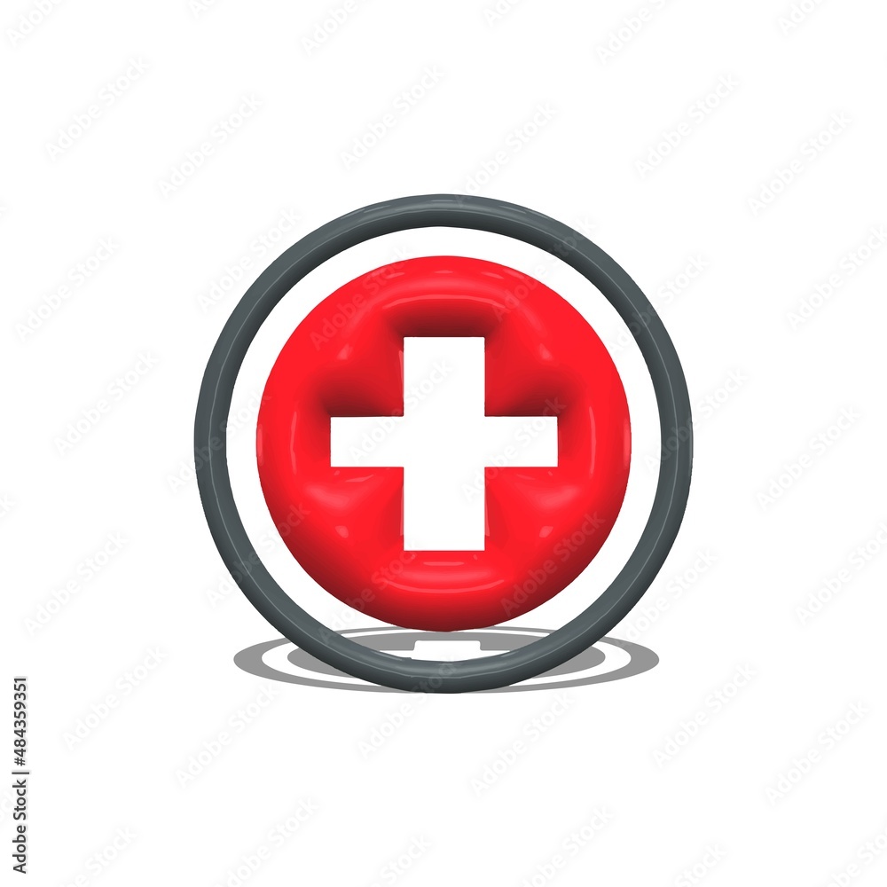 Obraz premium 3d plus icon design illustration