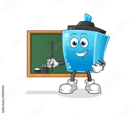 marker pen teacher vector. cartoon character