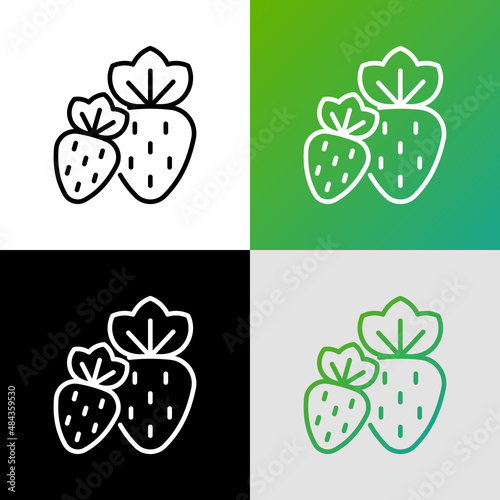 Strawberry thin line icon. Berries. Healthy organic food. Vector illustration.