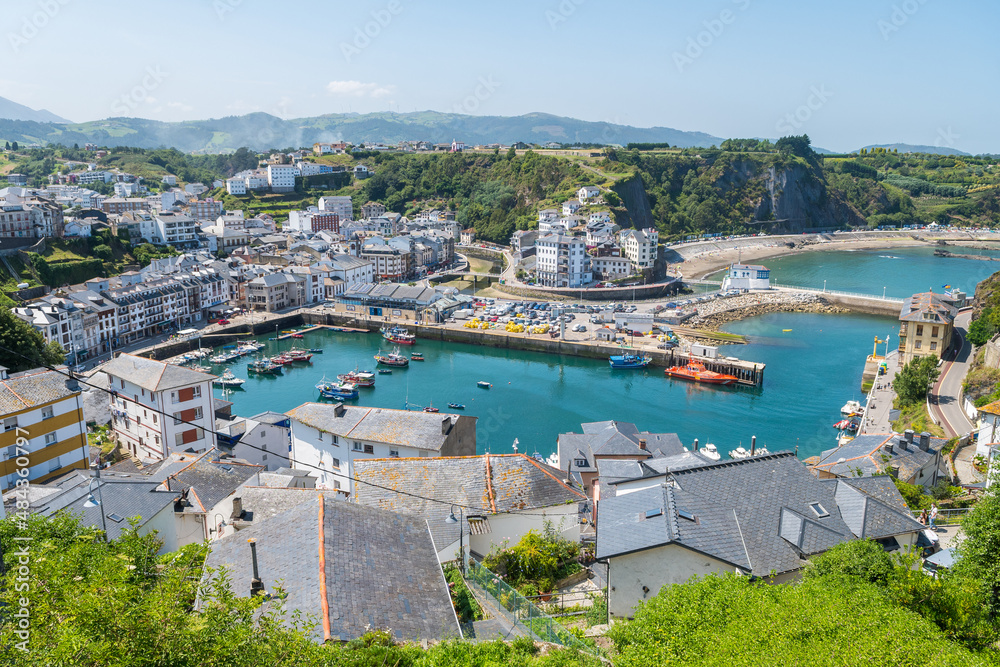 panoramic view of luarca fishing town in asturias, Spain
