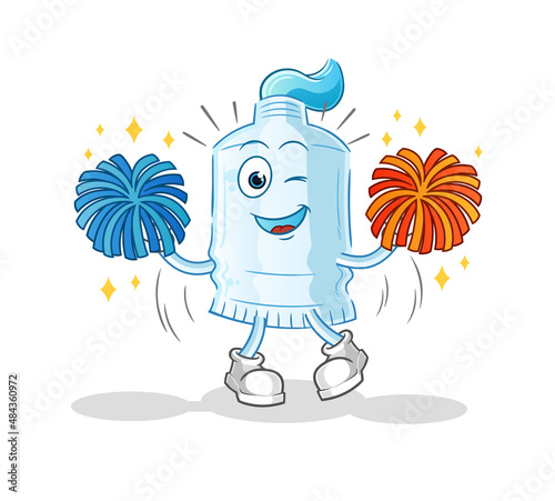 toothpaste cheerleader cartoon. cartoon mascot vector