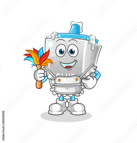 glue maid mascot. cartoon vector