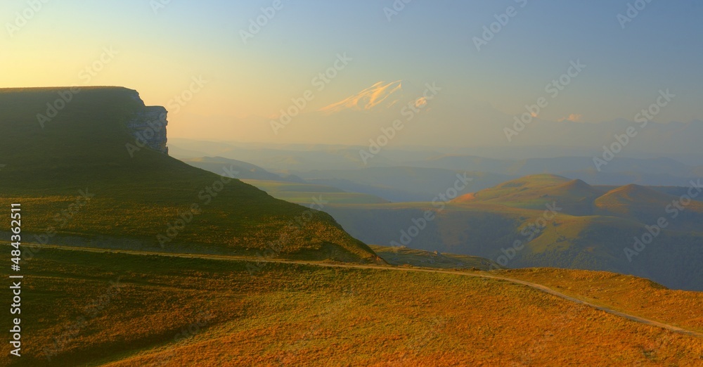 Dawn in mountains