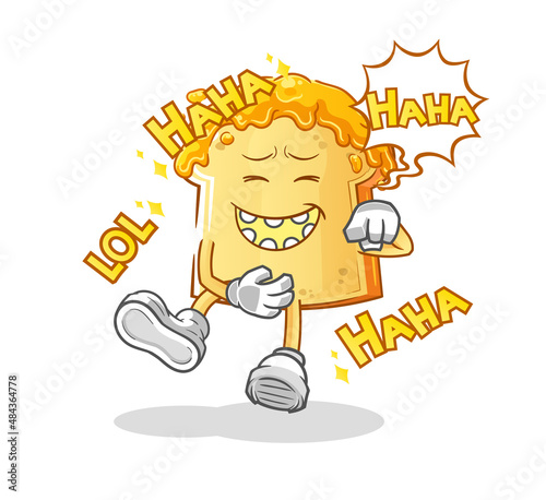 bread with honey Laugh Out Loud character. cartoon mascot vector