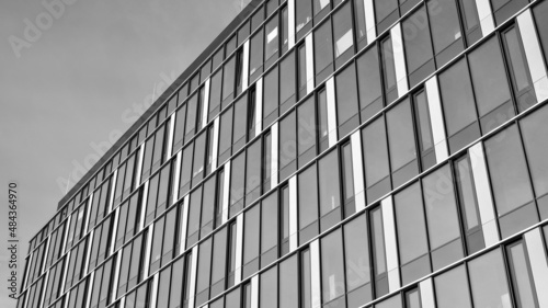 Wallpaper Mural Abstract and complex skyscraper structure downtown  with sky and  sun in background. Black and white. Torontodigital.ca