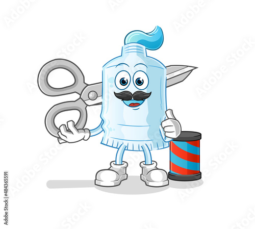 toothpaste barber cartoon. cartoon mascot vector © dataimasu