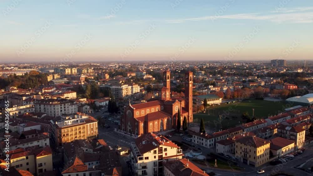 Ossuary Temple in Bassano del Grappa, in province of Vicenza, Veneto, Italy. - Drone Ossuary Temple in Bassano del Grappa, in province of Vicenza, Veneto, Italy. - Drone
