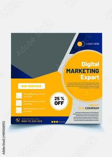 modern business agency media poster design template