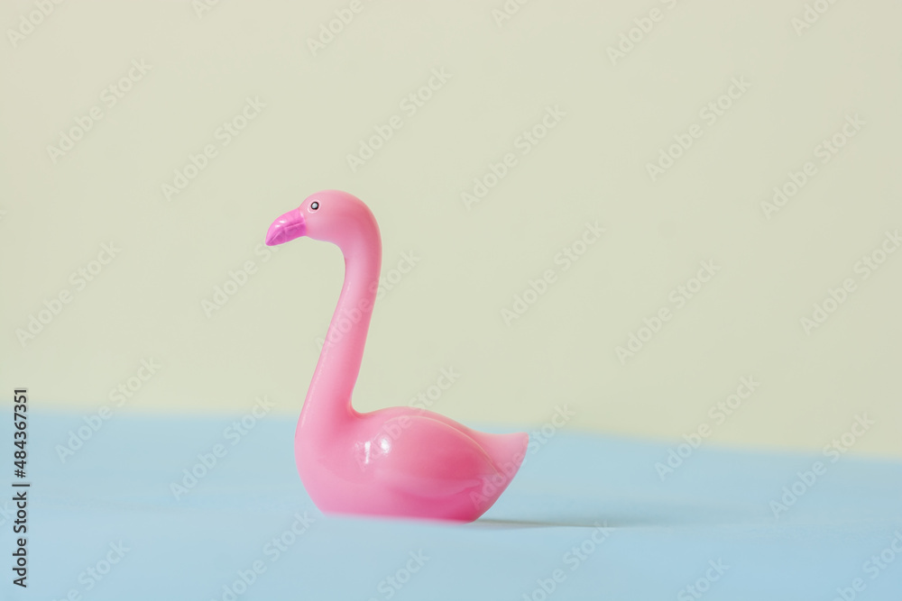 Pink swan on colored background Pink swan on colored background