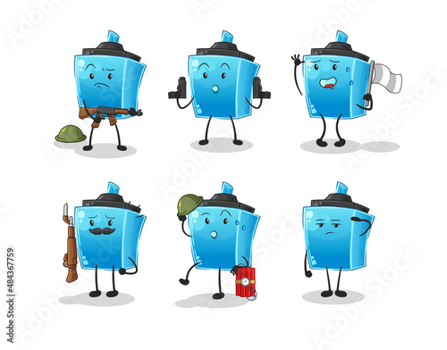 marker pen troops character. cartoon mascot vector