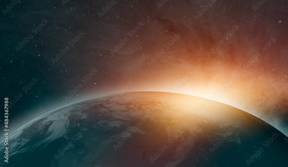 Fototapeta premium Planet Earth with a spectacular sunset 