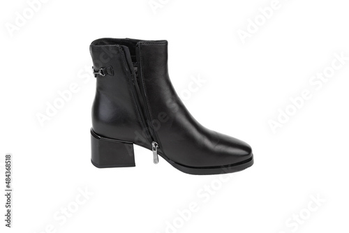 Women's shoes with heels. black winter shoes, ankle boots. Spring and summer. winter is seasonal. For wearing on feet.