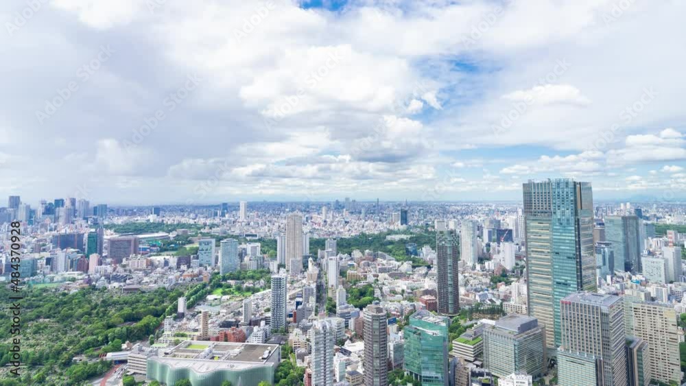 東京風景　タイムラプス　夏空