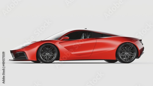 3D rendering of a brand-less generic concept car  