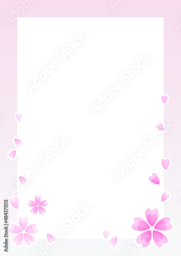 F_봄, 꽃 편지지 프레임